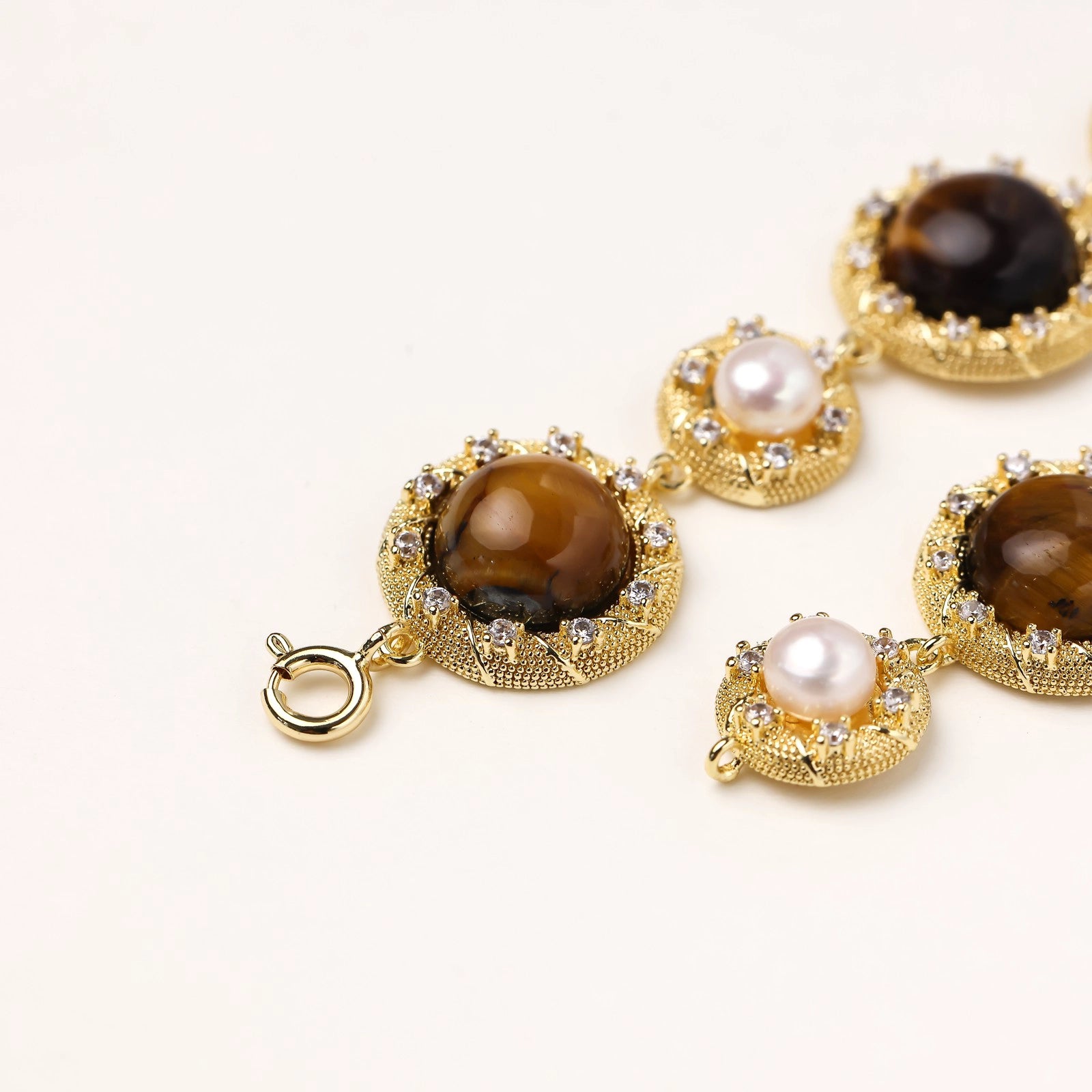 Detailed view of bracelet clasp and link construction