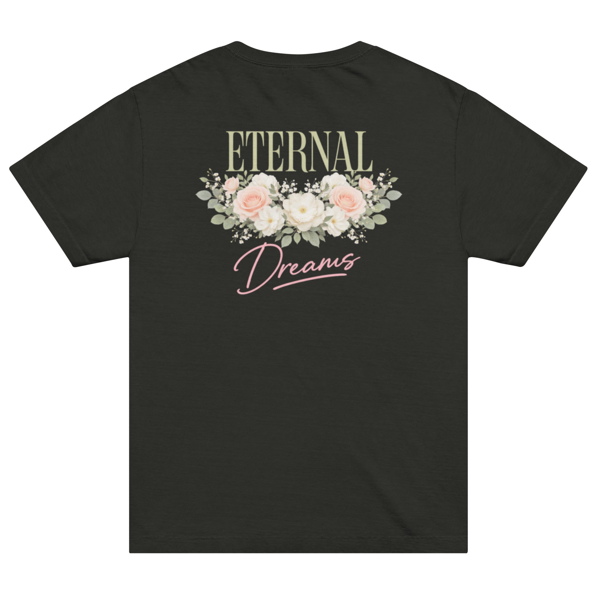 GlacierFox men’s Eternal Dreams t-shirt featuring a clean GlacierFox logo on the front and oversized streetwear fit in Washed Black