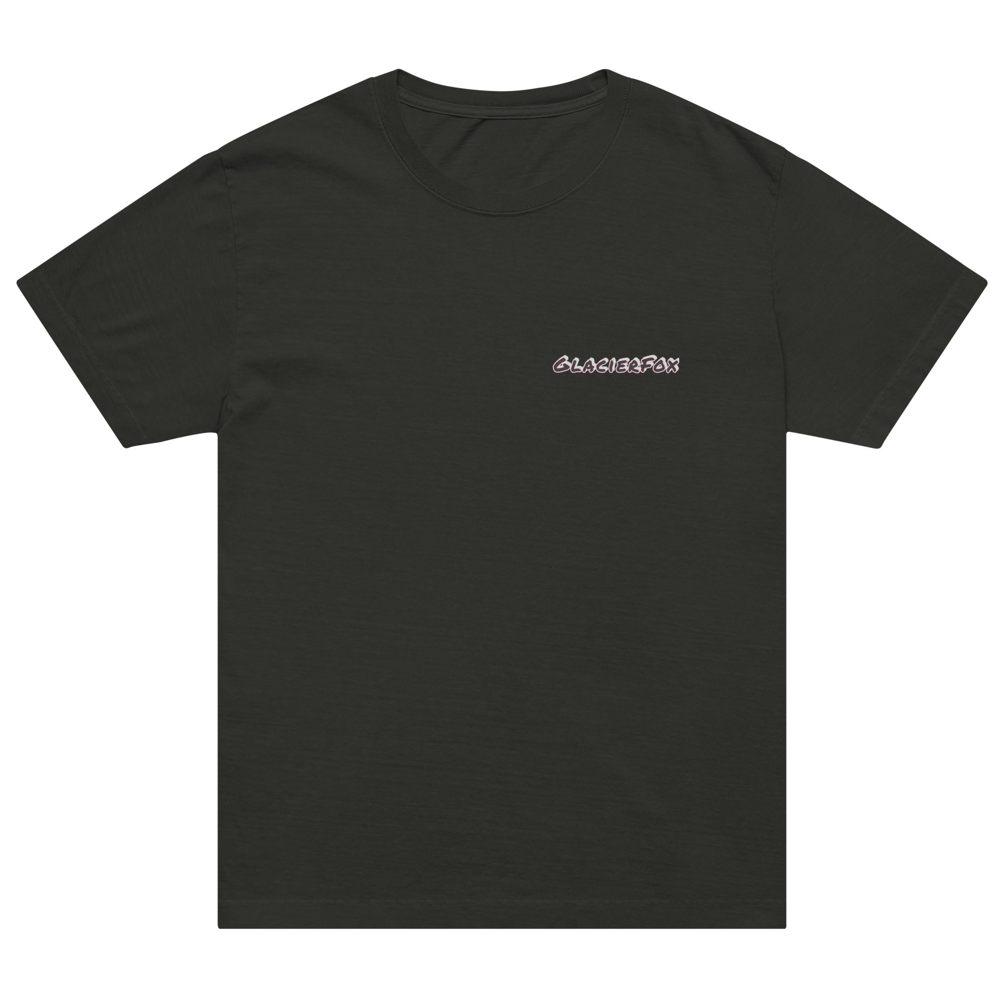 GlacierFox men’s Eternal Dreams t-shirt featuring a clean GlacierFox logo on the front and oversized streetwear fit in Washed Black