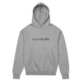 GlacierFox men’s Exclusive hoodie featuring a black embroidered GlacierFox logo on the front and oversized streetwear fit in Carbon Grey