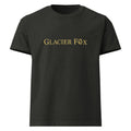 GlacierFox men’s Sailing Club t-shirt featuring a gold GlacierFox logo on the front and oversized streetwear fit in Washed Black