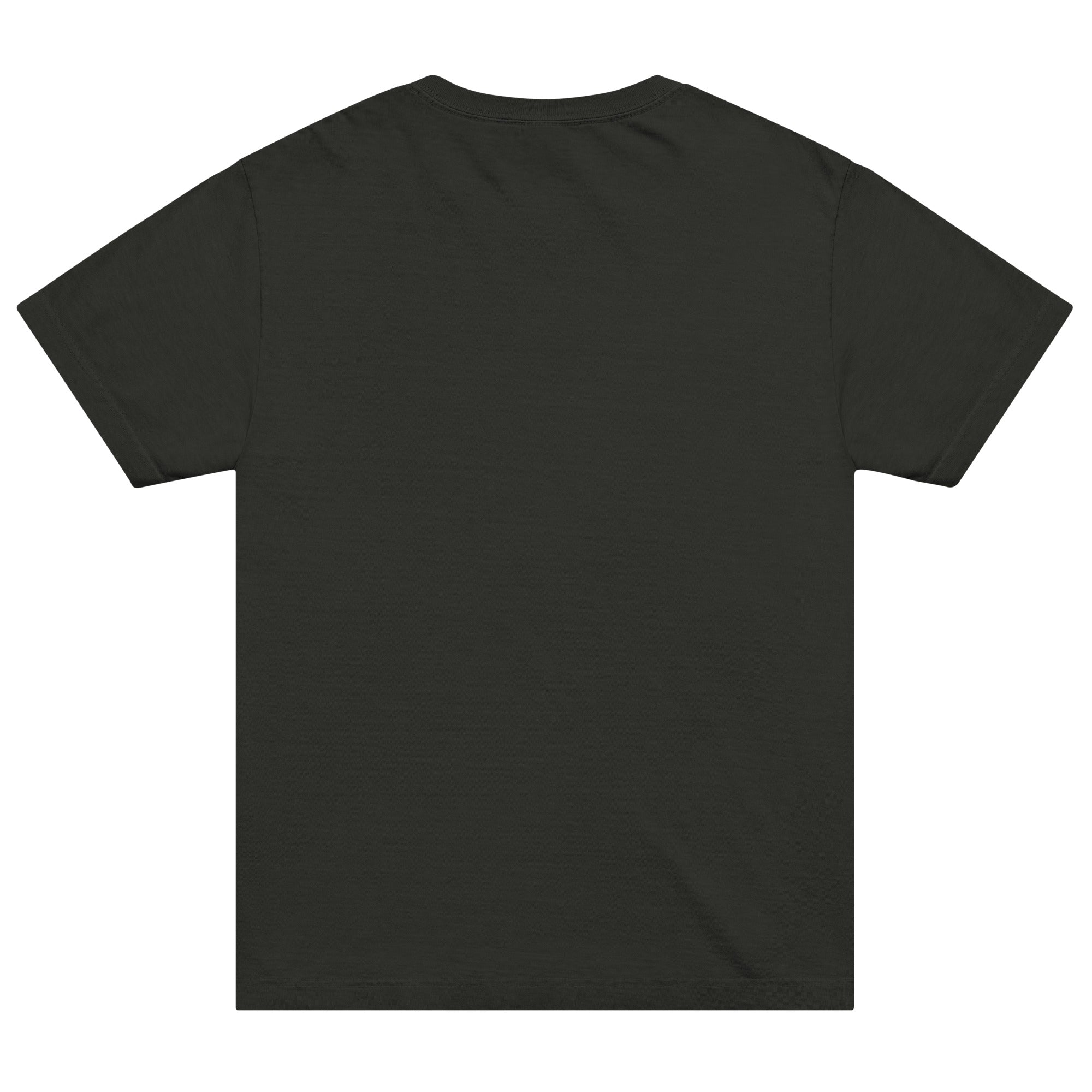 Back view of GlacierFox Quarterback Gilbert men’s t-shirt showing clean minimalist design and oversized streetwear fit