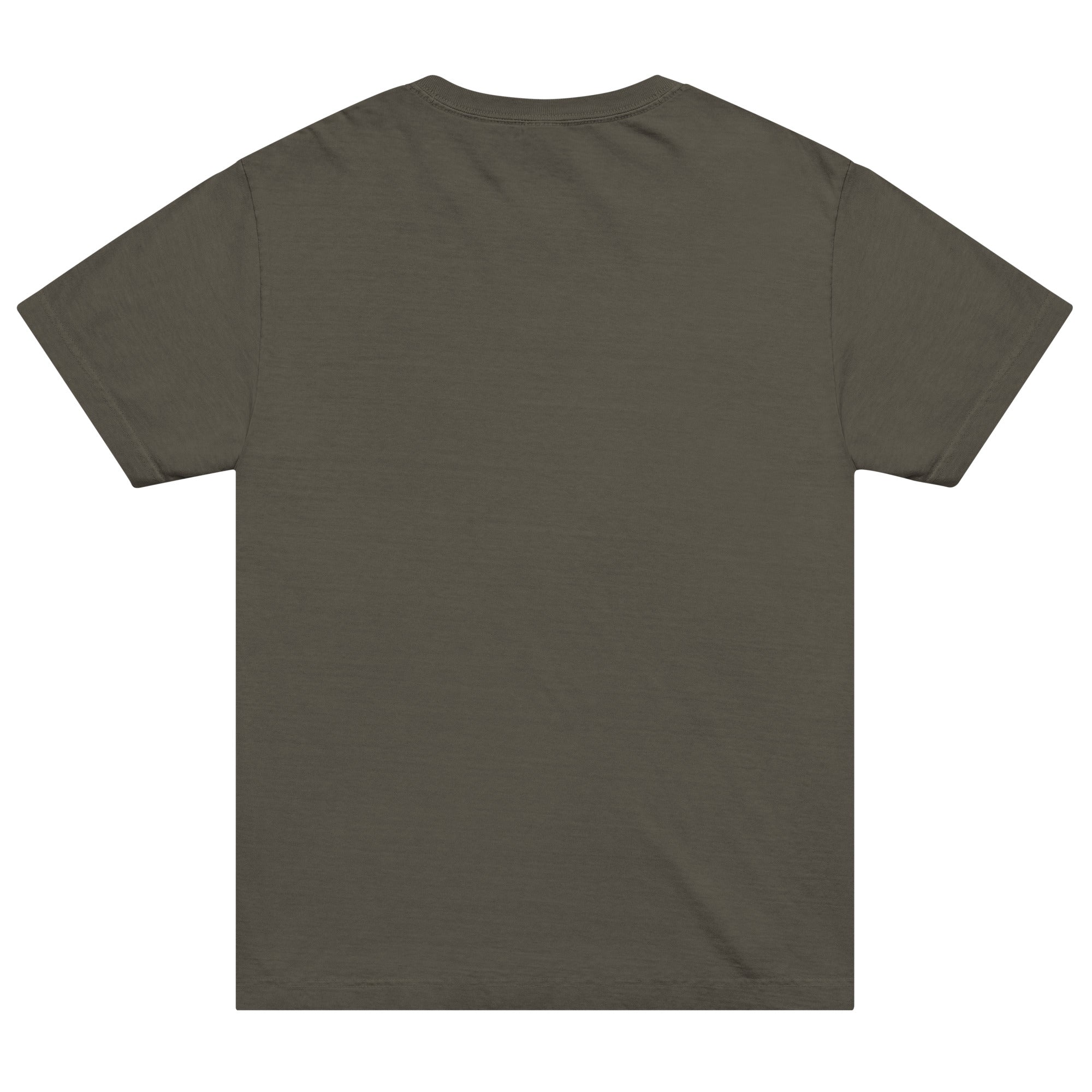 Back view of GlacierFox Skateboarding Gilbert men’s t-shirt showing clean minimalist design and oversized streetwear fit in Washed Charcoal