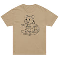 GlacierFox Snowboarding Mr Cheeks men’s t-shirt featuring the Mr Cheeks hamster character design and oversized modern streetwear fit in Khaki