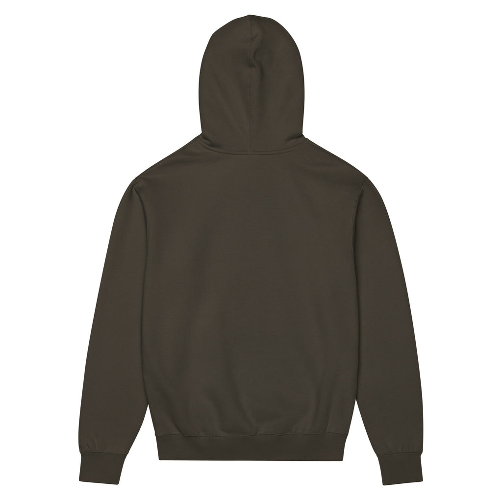 Back view of GlacierFox Surfing Gilbert men’s hoodie showing clean minimalist sweatshirt design and oversized streetwear fit in Vintage Black