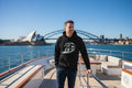 GlacierFox Surfing Gilbert men’s hoodie featuring the Gilbert the GlacierFox character design and oversized modern streetwear fit in Black