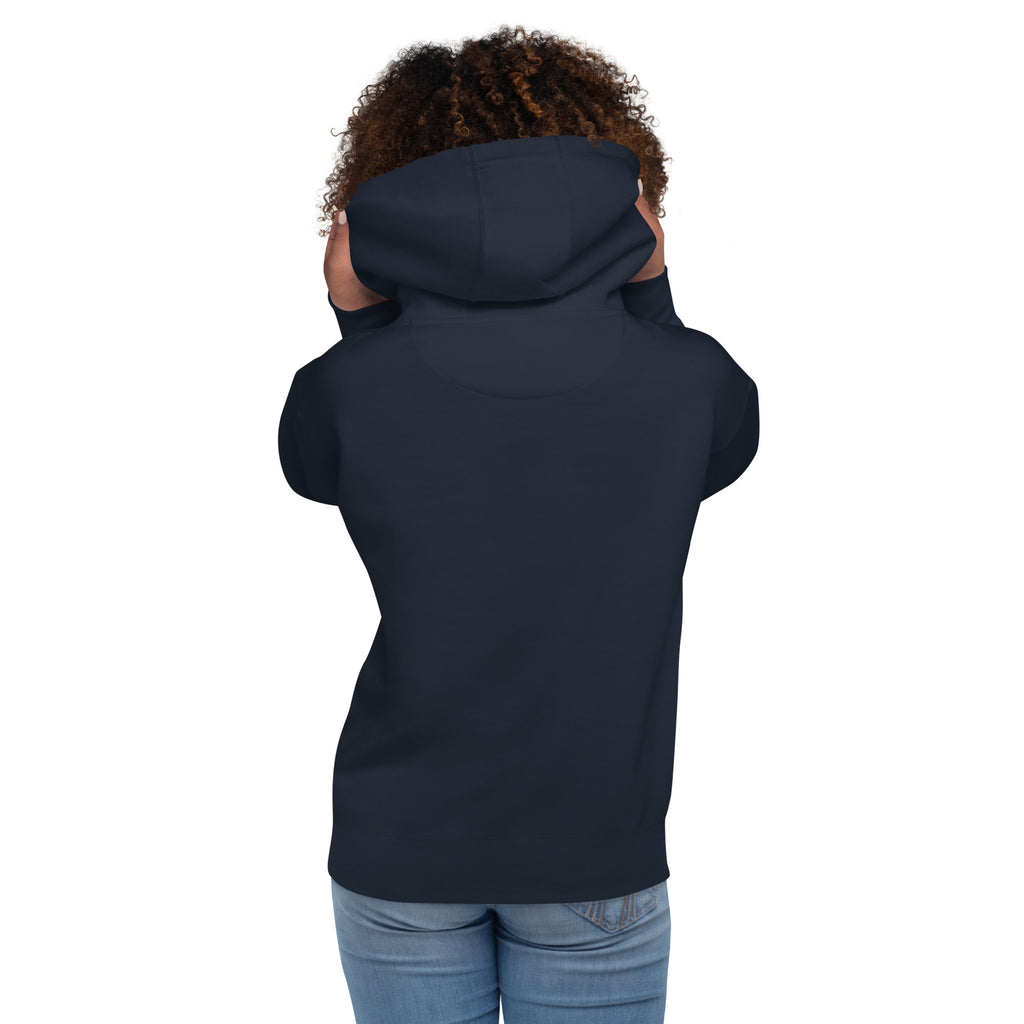 GlacierFox streetwear hoodie featuring Slam Dunk Gilbert the GlacierFox graphic representing modern urban fashion and ambition in navy blazer