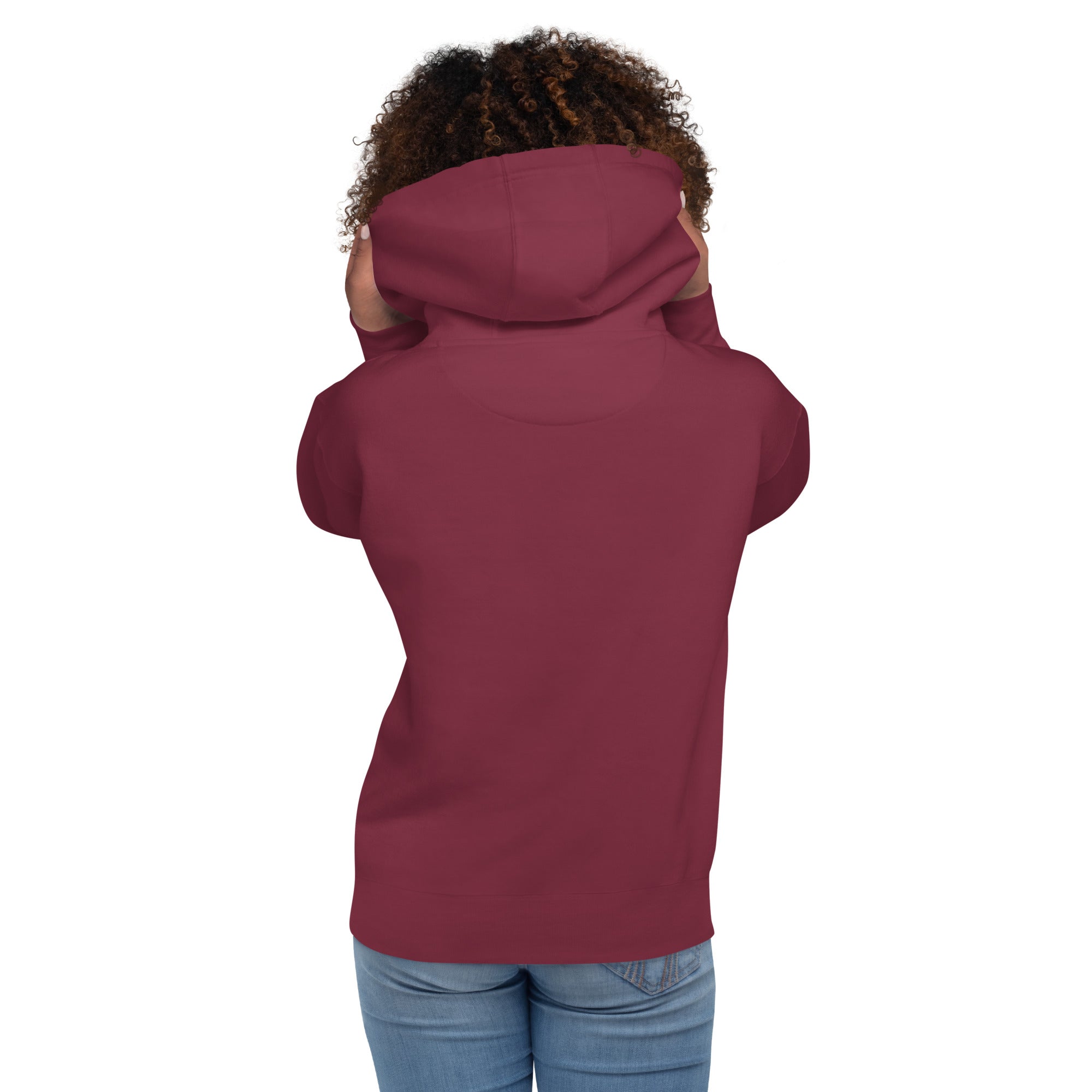 GlacierFox streetwear hoodie featuring Slam Dunk Gilbert the GlacierFox graphic representing modern urban fashion and ambition in maroon