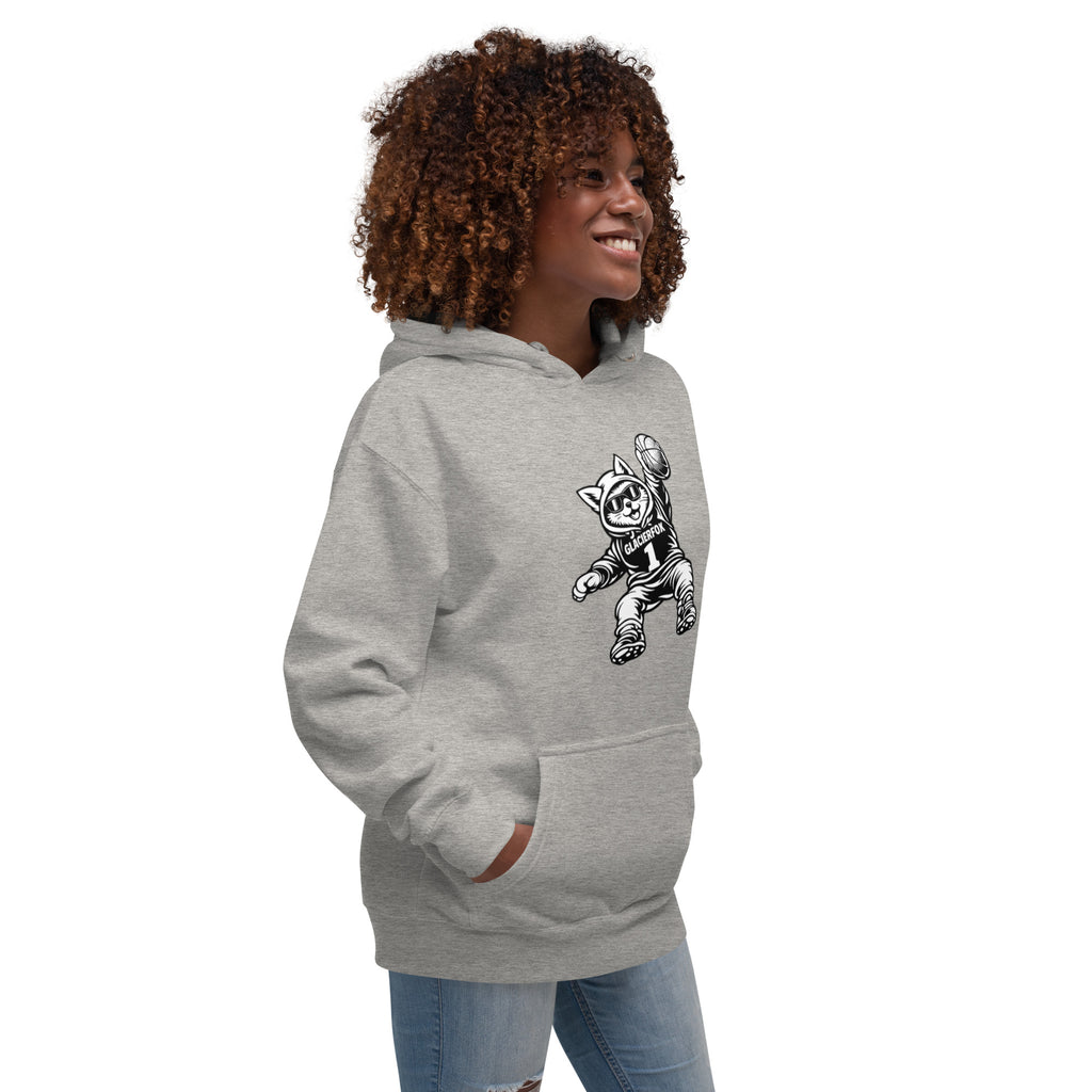 GlacierFox Women’s Slam Dunk Gilbert Hoodie with clean minimalist front design and premium streetwear fit in carbon grey