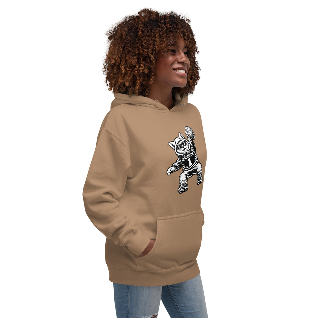 GlacierFox Women’s Slam Dunk Gilbert Hoodie with clean minimalist front design and premium streetwear fit in latte