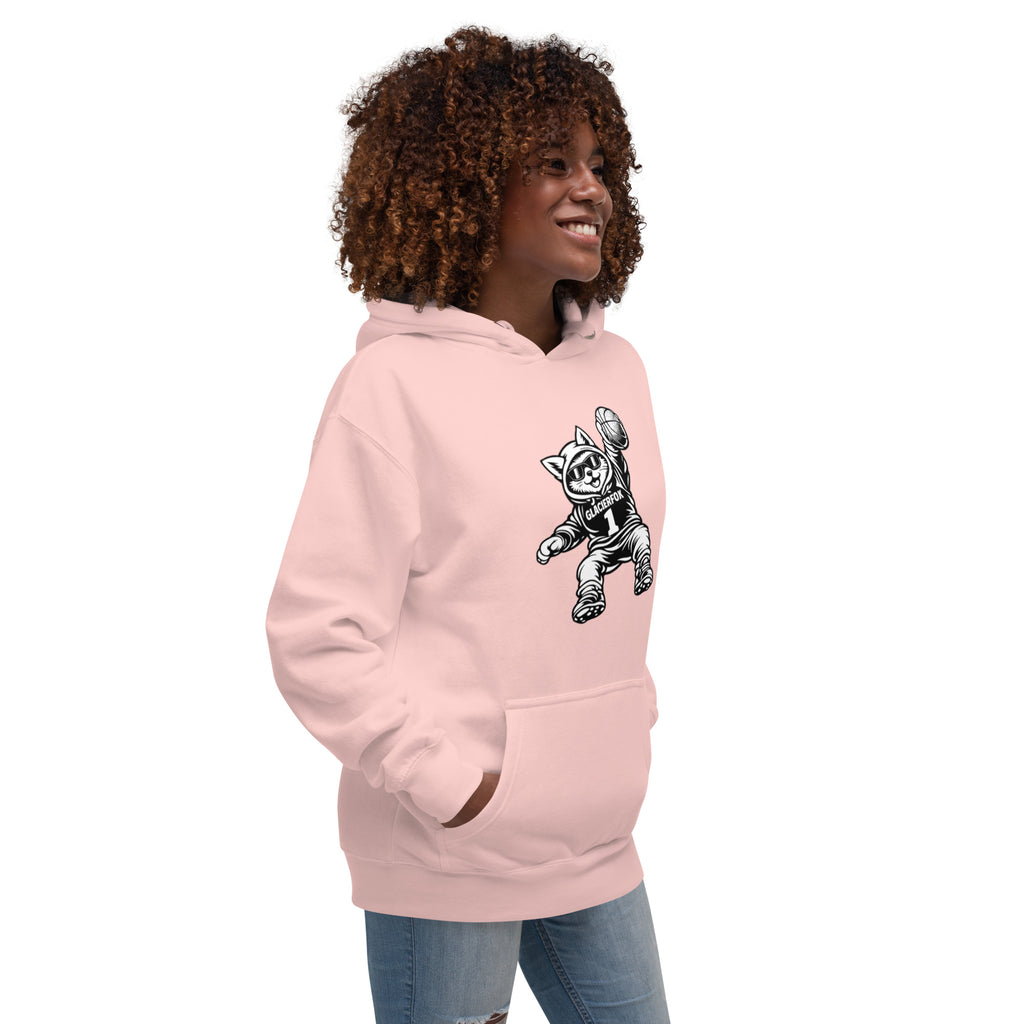 GlacierFox Women’s Slam Dunk Gilbert Hoodie with clean minimalist front design and premium streetwear fit in light pink