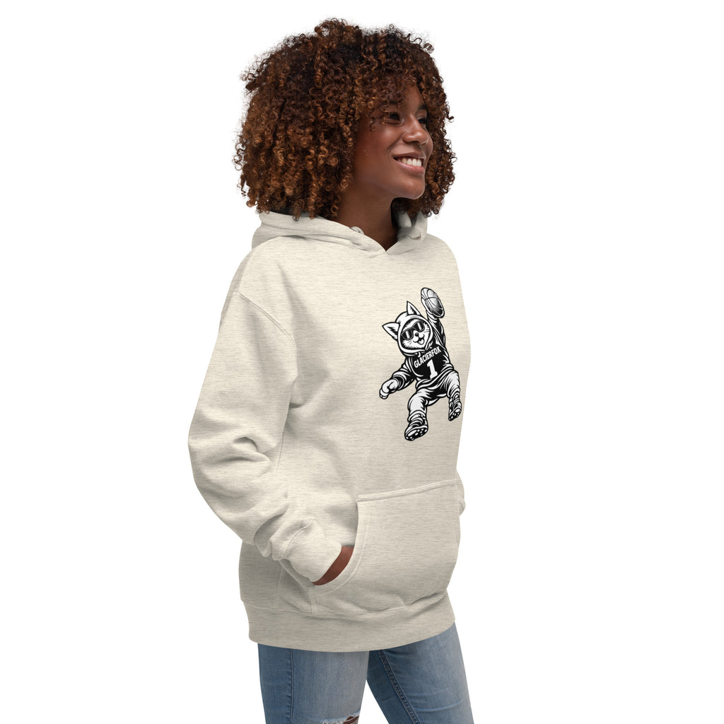 GlacierFox Women’s Slam Dunk Gilbert Hoodie with clean minimalist front design and premium streetwear fit in oatmeal